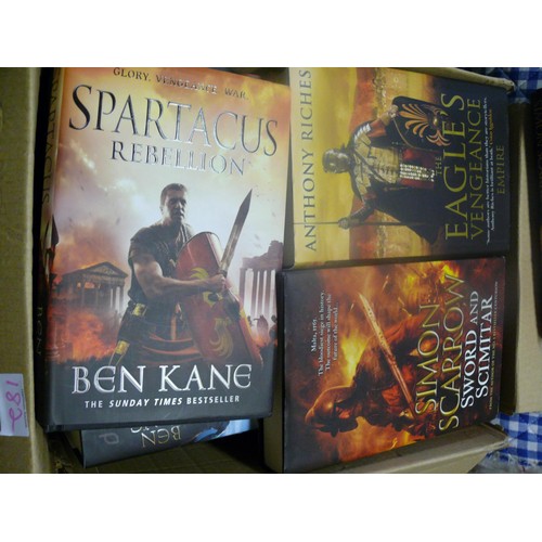 182 - BOX OF GOOD QUALITY HARDBACK BOOKS ROMANS, CRUSADES THEMED