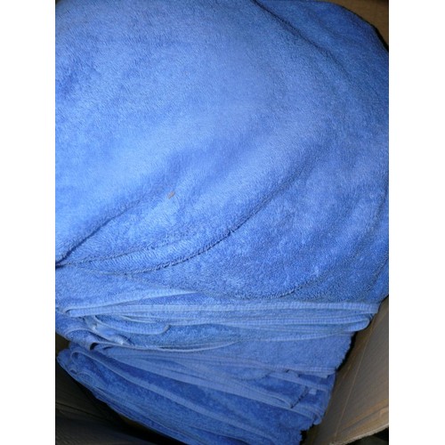 151 - VERY LARGE BOX OF GOOD QUALITY BLUE TOWELS