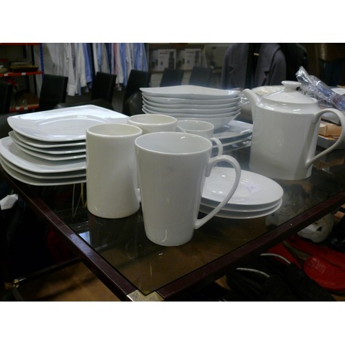 259 - SELECTION OF WHITE CERAMIC TABLEWARE MOSTLY BY M&S