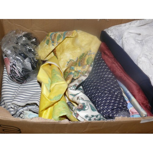 287 - LARGE BOX OF VARIOUS FABRIC