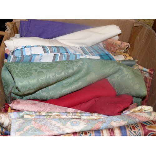 207 - LARGE BOX OF FABRIC OFFCUTS