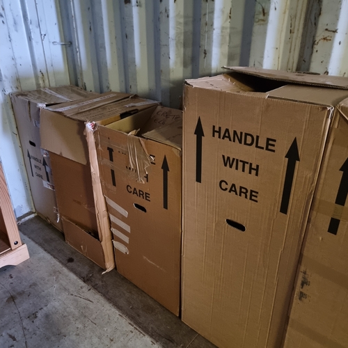 478 - LARGE QUANTITY OF PACKING BOXES PERFECT FOR CLOTHES AS SOME HAVE RAILS