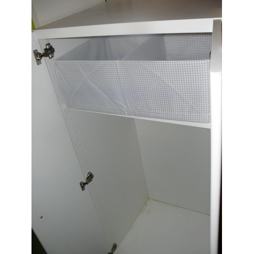 334 - WHITE IKEA 2 DOOR CHILDRENS WARDROBE WITH SHELF AND HANGING RAIL