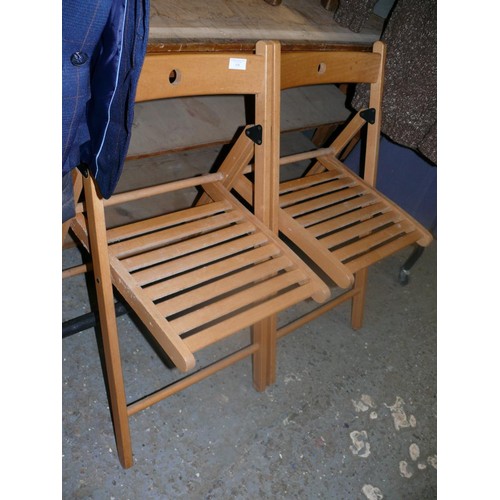 318 - PAIR OF FOLDING WOODEN CHAIRS