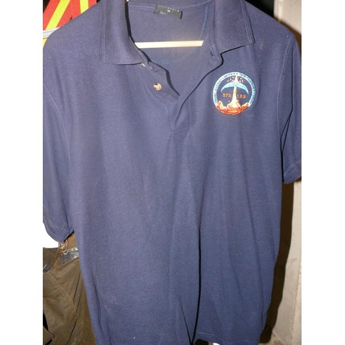 296 - NAVY POLO SHIRT WITH SPACE SHUTTLE STS133 LOGO SIZE M