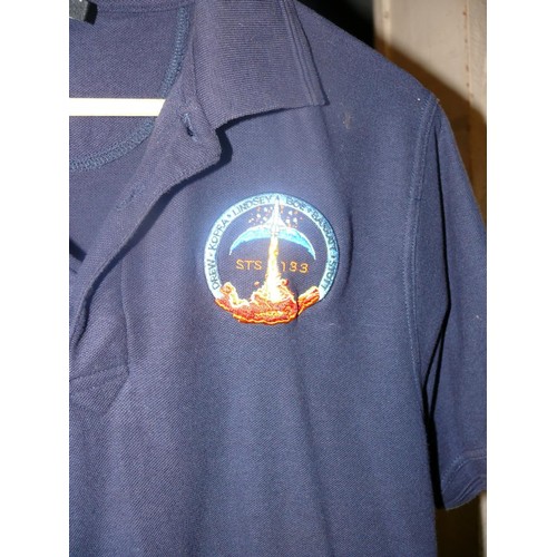 296 - NAVY POLO SHIRT WITH SPACE SHUTTLE STS133 LOGO SIZE M