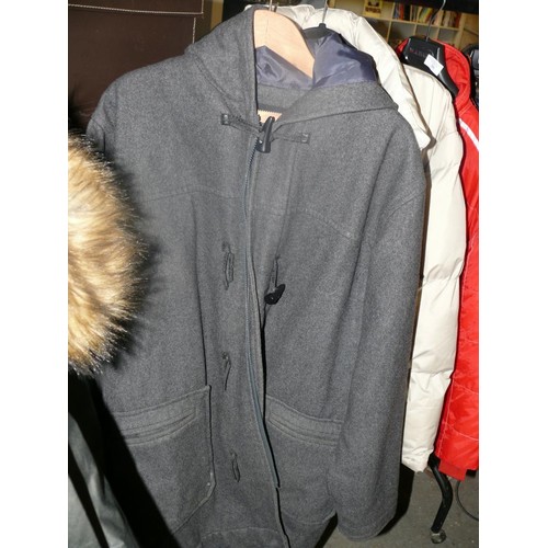 299 - 3 COATS - A FOXHOLE DUFFLE COAT AND A FOXHOLE PUFFA JACKET PLUS A PARKA STYLE COAT SIZE 6XL