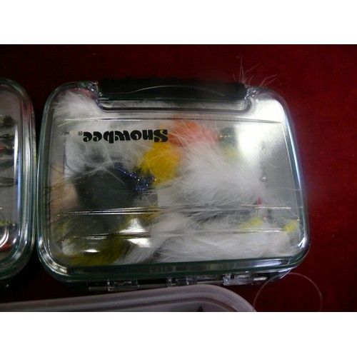 232 - LARGE COLLECTION OF FISHING LURES IN FITTED CASES BY SNOWBEE PLUS A TUB OF LURES