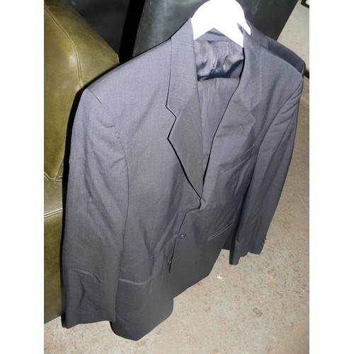 321 - GENTS M.J. BALE WOOL SUIT 42, PURE NEW WOOL SUIT 38R AND A SAMUEL WINDSOR 100% WOOL BLAZER