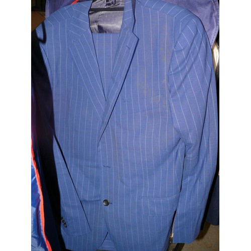 321 - GENTS M.J. BALE WOOL SUIT 42, PURE NEW WOOL SUIT 38R AND A SAMUEL WINDSOR 100% WOOL BLAZER