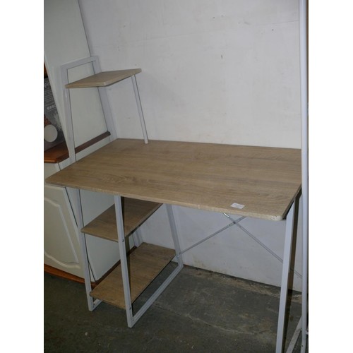 339 - WHITE METAL FRAMED DESK