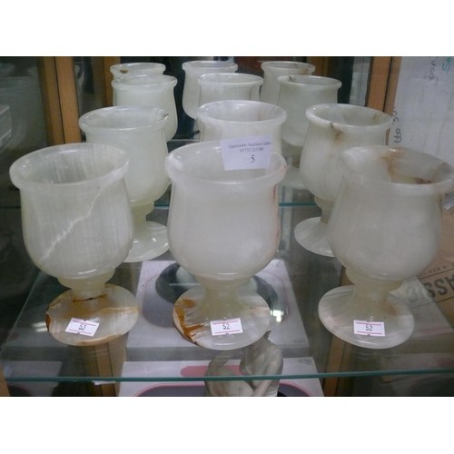 5 - SET OF 6 ONYX GOBLETS