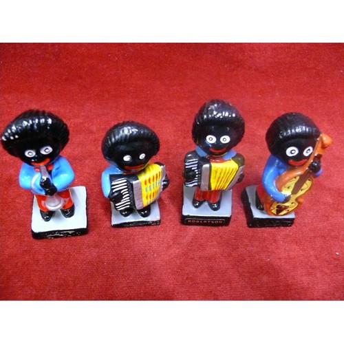 3 - 4 ROBERTSON GOLLY BAND MEMBER HAND PAINTED POTTERY FIGURINES