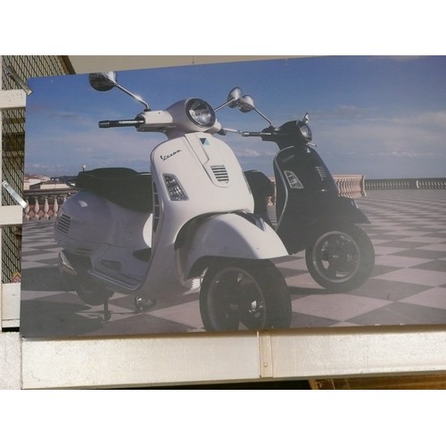 59 - VERY LARGE VESPA SCOOTER PROMOTIONAL POSTER BOARD APPROX 6FT X 4FT