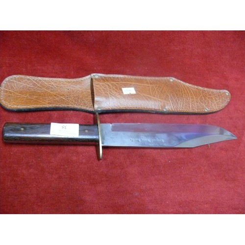 35 - ORIGINAL BOWIE KNIFE IN LEATHER SHEATH