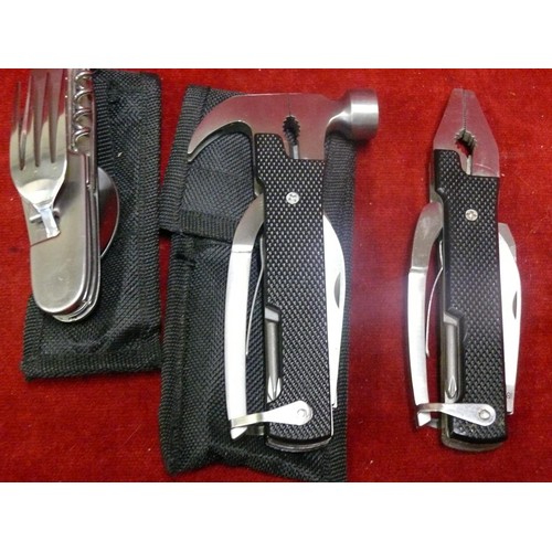 31 - 3 MULTI TOOL POCKET KNIFE SETS, 2 IN CASES