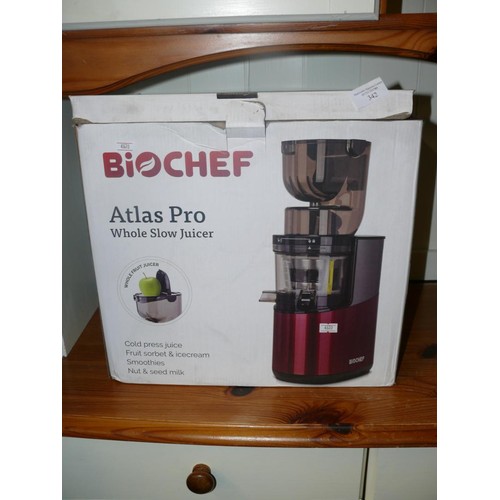 342 - BLACK BIOCHEF ATLAS WHOLE SLOW JUICER NEW IN BOX FROM BANKRUPT STOCK rrp £319