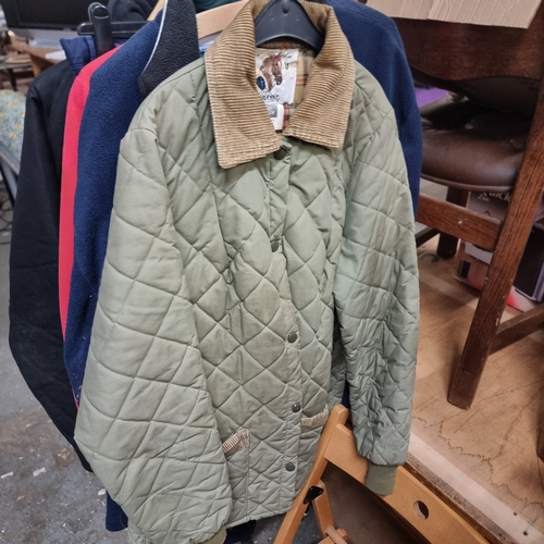 304A - A GOOD SELECTION OF WARM COATS AND JACKETS - PARKA, HILL & WOODS, DELF, LAVENIR, GAP