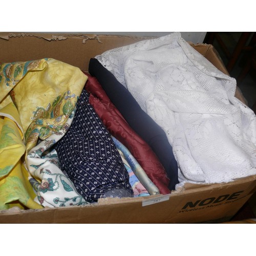 287 - LARGE BOX OF VARIOUS FABRIC