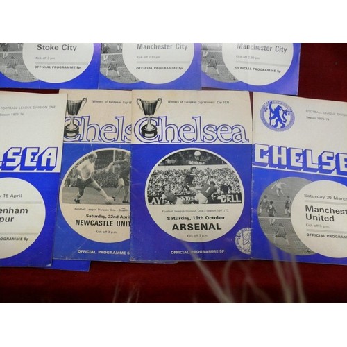 70 - COLLECTION OF CHELSEA FOOTBALL PROGRAMMES 17 LEAGUE DIVISION ONE 1973/74, 2 FA CUP 3RD ROUND 73/74, ... 