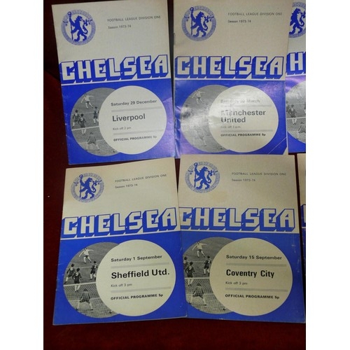 70 - COLLECTION OF CHELSEA FOOTBALL PROGRAMMES 17 LEAGUE DIVISION ONE 1973/74, 2 FA CUP 3RD ROUND 73/74, ... 