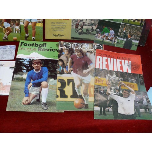 74 - 11 FOOTBALL REVIEW MAGAZINES CIRCA 1970, FOOTBALL ASSOCIATION LAWS BOOK AND 2 TICKET RECEIPTS FOR TO... 