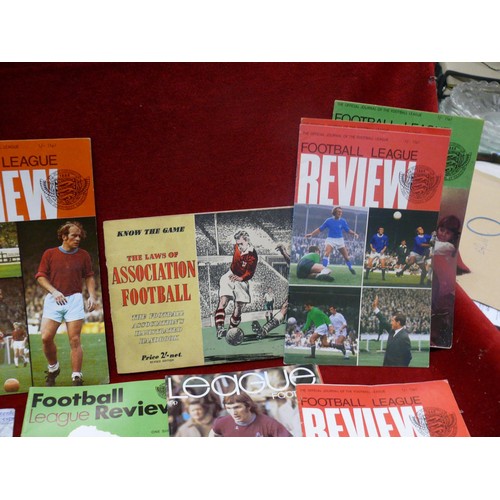 74 - 11 FOOTBALL REVIEW MAGAZINES CIRCA 1970, FOOTBALL ASSOCIATION LAWS BOOK AND 2 TICKET RECEIPTS FOR TO... 