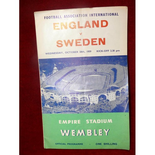 75 - ENGLAND V SWEDEN FOOTBALL PROGRAMME 1959