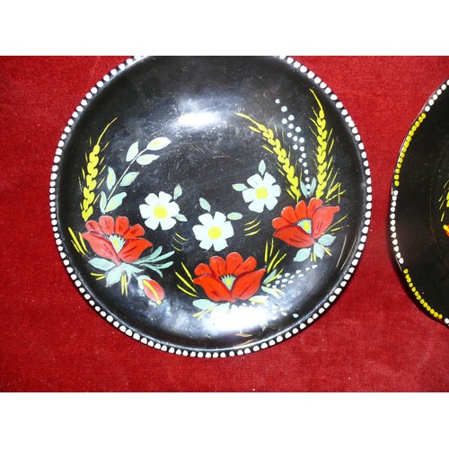 112 - 2 HANDPAINTED BARGEWARE CHINA PLATES