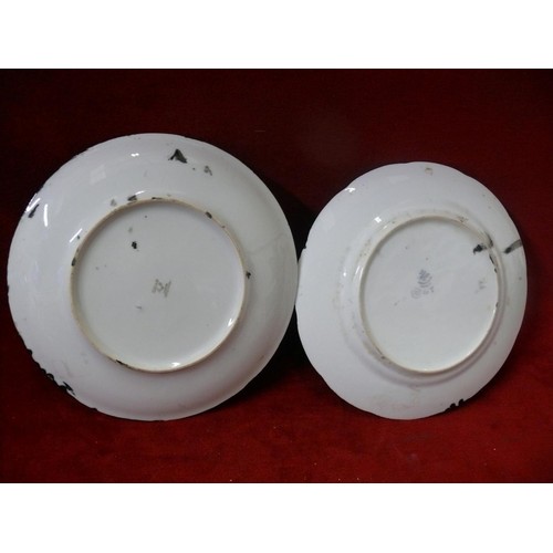 112 - 2 HANDPAINTED BARGEWARE CHINA PLATES