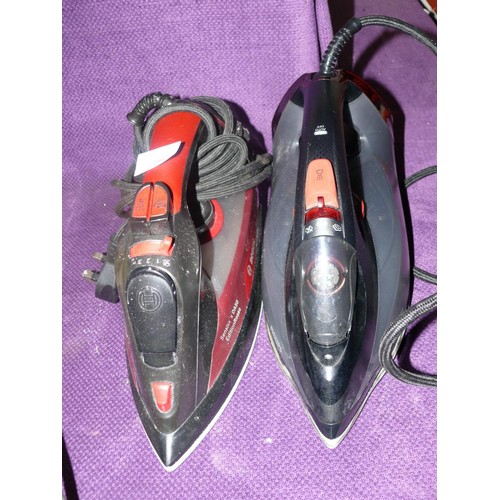 199 - 2 VERY GOOD IRONS - PHILIPS STEAMGLIDE ADVANCED AND BOSCH SENSIXX DA50