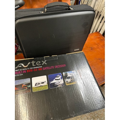 381 - AVTEX CARRY CASE AND BOX FOR A BUILT IN SATELLITE DECODER