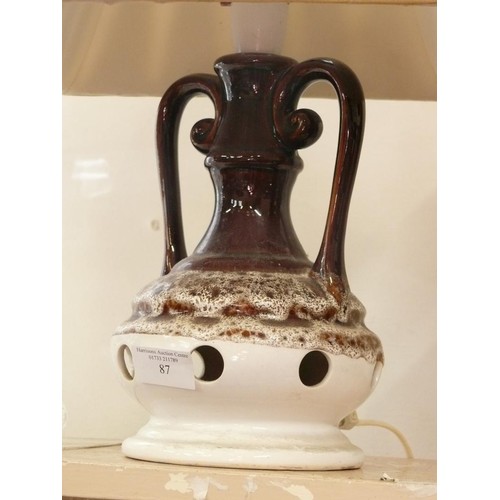 87 - CERAMIC TABLE LAMP - WEST GERMAN STYLE