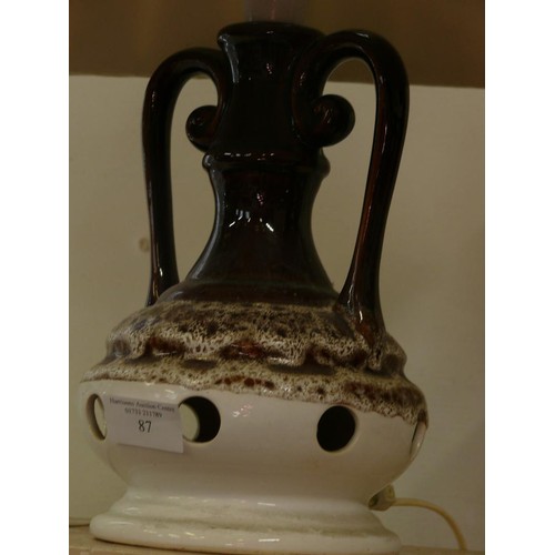 87 - CERAMIC TABLE LAMP - WEST GERMAN STYLE