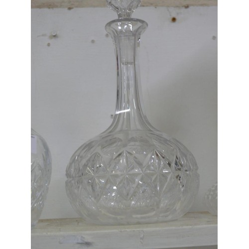 88 - 3 X GLASS DECANTERS INCLUDING CRYSTAL G DURAND