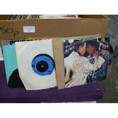 60 - BOX OF 45 RPM RECORDS - PHIL COLLINS, DANNI MINOGUE, DANCING  IN THE STREET (BOWIE/JAGGER) ETC