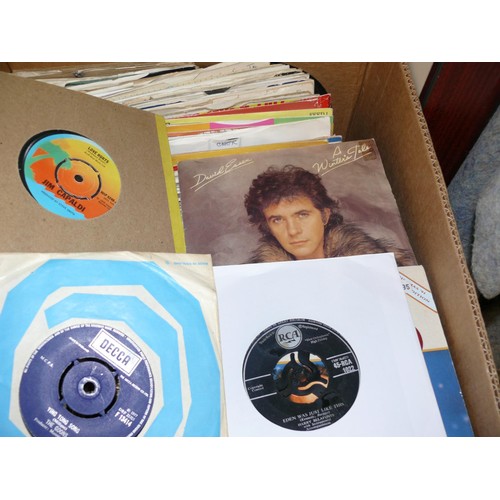 60 - BOX OF 45 RPM RECORDS - PHIL COLLINS, DANNI MINOGUE, DANCING  IN THE STREET (BOWIE/JAGGER) ETC