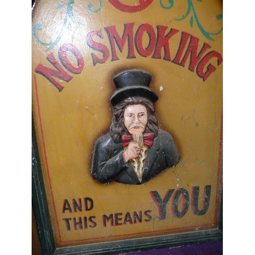 122 - VINTAGE NO SMOKING SIGN