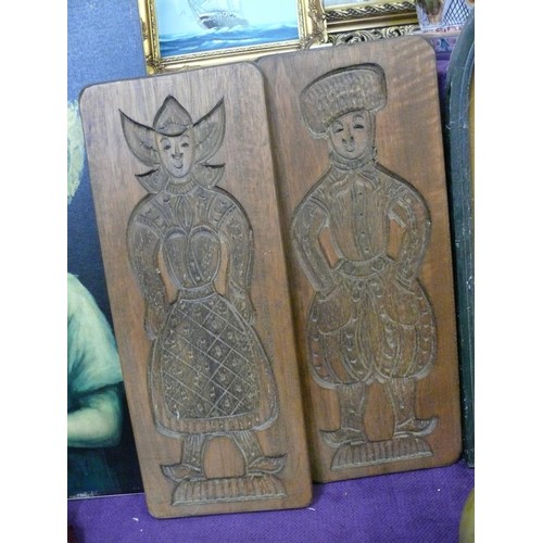 123 - PAIR OF UNUSUAL WOOD CARVINGS - FROM THE CAUCASES REGION