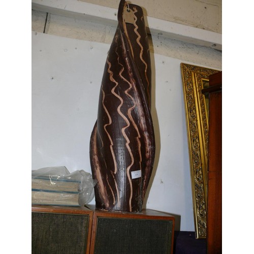 129 - VERY TALL ABORIGINAL STYLE CERAMIC VASE - 70CM H