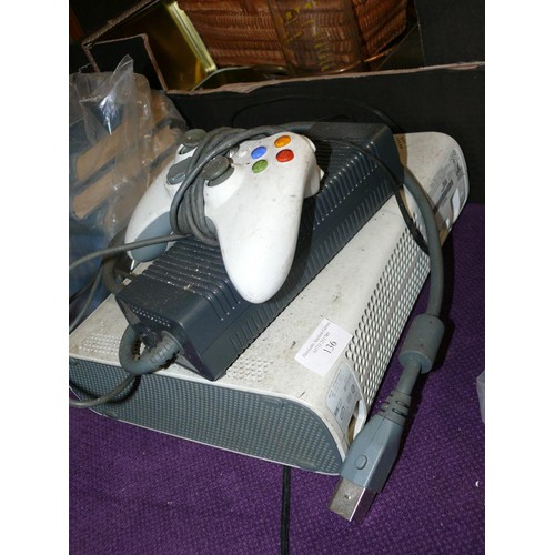 136 - XBOX CONSOLE WITH  POWER SUPPLY AND HAND CONTROLLER