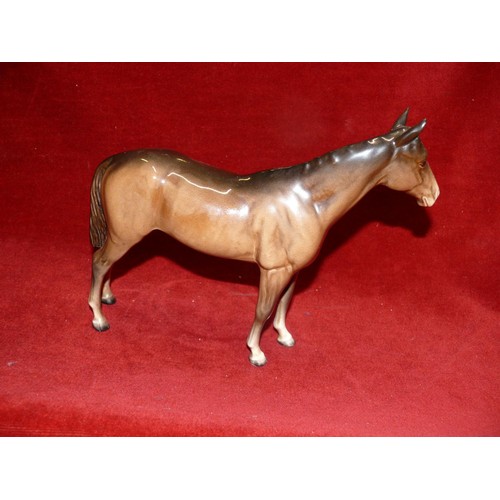 2 - A BESWICK BOIS ROUSSEL RACEHORSE WHITE BLAZE AND SOCKS BROWN GLOSS IN MINT CONDITION