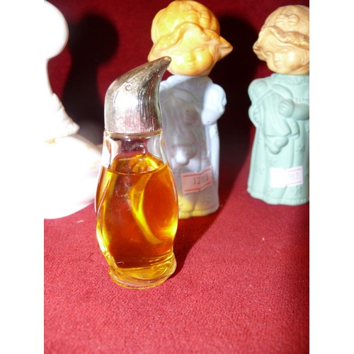 62 - 6 X AVON PERFUME BOTTLES INC BEDTIME, THAI DANCER, DUCK AND BUTTERFLY