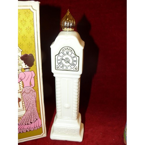 63 - AVON GRANDFATHER CLOCK PERFUME BOTTLE IN ORIGNAL BOX