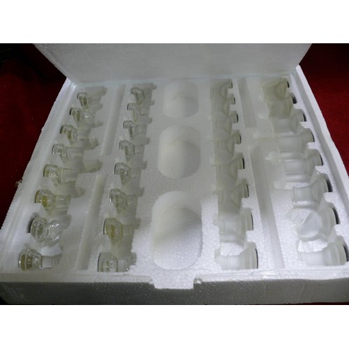 67 - GLASS CHESS SET WITH GLASS BOARD - ALL BOXED