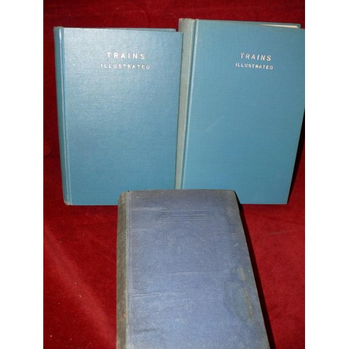 135 - 2 TRAINS ILLUSTRATED HARDBACK BOOKS 1958 & 1961 PLUS A GENERAL ENGINEERING PRACTISE WORKSHOP BOOK