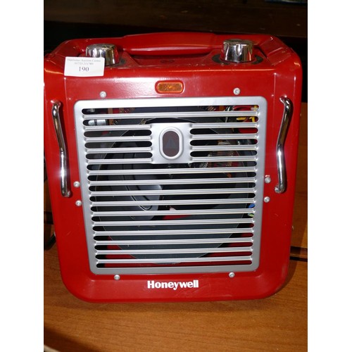 190 - RETRO STYLE HONEYWELL FAN HEATER IN RED