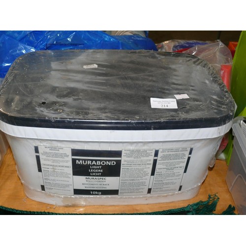 214 - NEW 10KG TUB OF MURABOND LIGHT - READY MIXED WALLPAPER PASTE