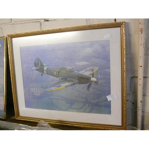 180 - FRAMED PRINTS OF HAWKER HURRICANE AND AVRO LANCASTER