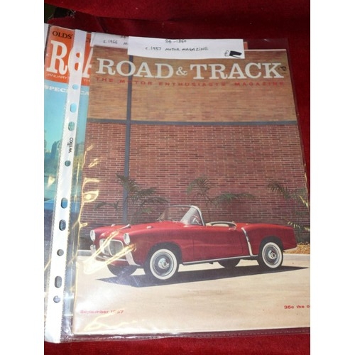 189 - 5 VINTAGE CAR AND MOTORCYCLING MAGAZINES INCLUDING ROAD & TRACK (3X 1957, 1 X 1966) AND MOTOR CYCLIN... 